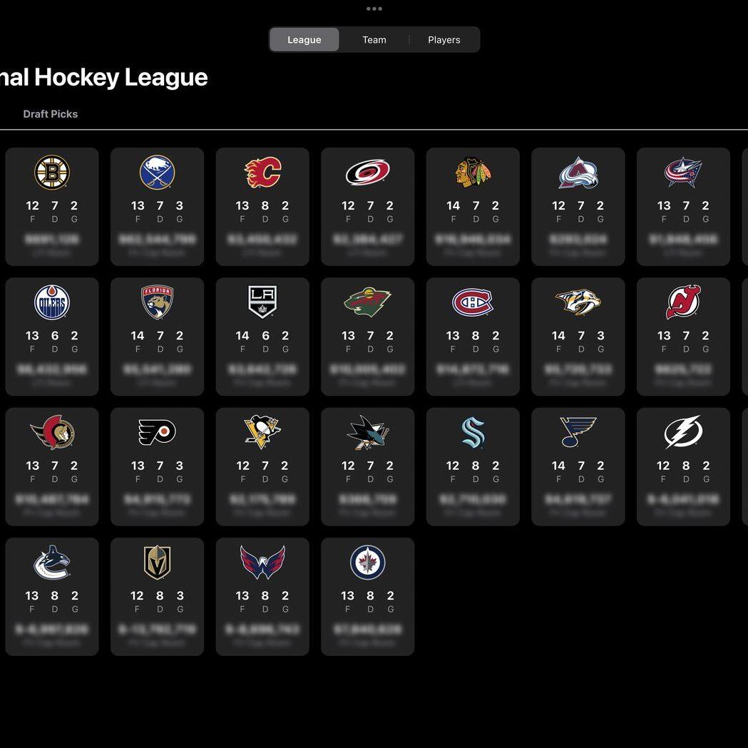 NHL launches a front office iPad app to modernize roster, contract and salary cap info for teams